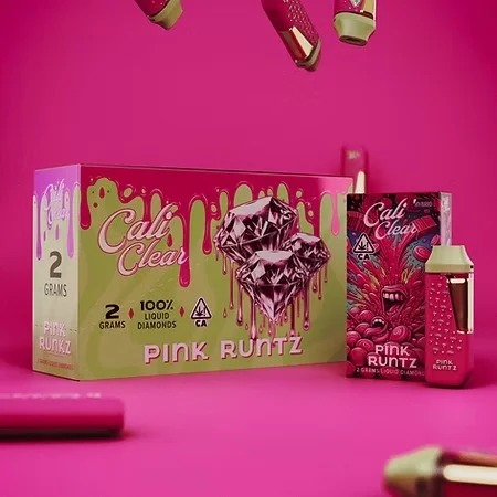 Pink Runtz 2G Disposable Vape – Cali Clear Pink Runtz Cali Clear 2G Disposable Vape with Liquid Diamonds